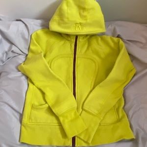 Bright neon yellow lululemon scuba hoodie
